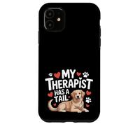 Il mio terapista ha una coda carino Golden Retriever Therapy Dog Custodia per iPhone 11