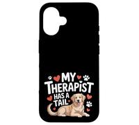Il mio terapista ha una coda carino Golden Retriever Therapy Dog Custodia per iPhone 16