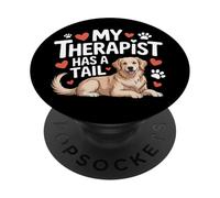 Il mio terapista ha una coda carino Golden Retriever Therapy Dog PopSockets PopGrip Adesivo