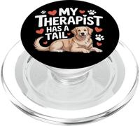 Il mio terapista ha una coda carino Golden Retriever Therapy Dog PopSockets PopGrip per MagSafe