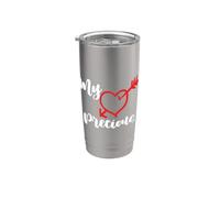 Il Mio Tesoro Cuore Con Freccia E Testo Romantico Bicchiere termico in acciaio inox doppia parete