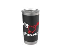 Il Mio Tesoro Cuore Con Freccia E Testo Romantico Bicchiere termico in acciaio inox doppia parete