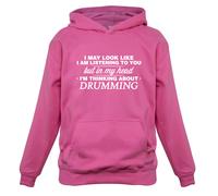 Il Mio Testa I'M Drumming - Bambini Felpa con Cappuccio per Batteria Musica Rock