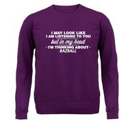 Il Mio Testa I'M Thinking About Bazball - Bambini Felpa/Maglione - Ashes Cricket
