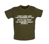Il Mio Testa I'M Thinking About Bazball - Bambino T-Shirt / Body - Ashes Cricket