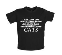 Il Mio Testa I'M Thinking About Gatti - Bambino T-Shirt / Body - Gatto Animali