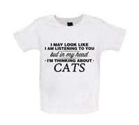 Il Mio Testa I'M Thinking About Gatti - Bambino T-Shirt / Body - Gatto Animali