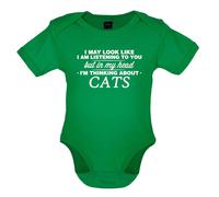Il Mio Testa I'M Thinking About Gatti - Bambino T-Shirt / Body - Gatto Animali