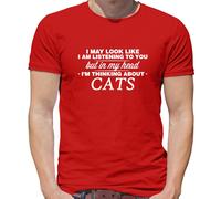Il Mio Testa I'M Thinking About Gatti - T-Shirt - Animali Proprietario Love