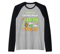 Il Mio Trucco è Essere in Giardino con Le Mie Galline Giardiniere Maglia con Maniche Raglan