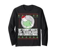 Il Mio Tummy Male MA Sono Coraggioso per Natale Brutto Babbo Natale Meme Maglia a Manica