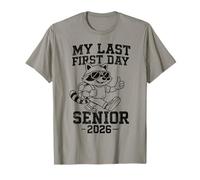 Il Mio ultimo Primo Giorno Senior 2026 Raccoon Divertente Ritorno a Scuola Maglietta