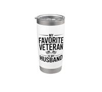 Il mio veterano preferito è mio marito patriottico Bicchiere termico in acciaio inox doppia parete