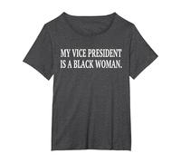 Il Mio Vice Presidente È Un Nero Donna Presidente Elezione Regalo Maglietta, Donna Plus-Size, Grigio Scuro, 6X