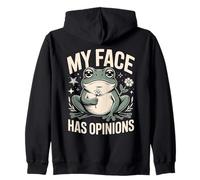 Il Mio Viso ha opinioni Rana Sarcasmo Felpa con Cappuccio