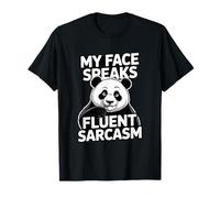 Il Mio Viso Parla fluentemente Sarcasmo Panda Humor Maglietta