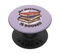 IL MIO WEEKEND È PRENOTATO Lettura Libri Lettore Meme divertente PopSockets PopGrip Adesivo