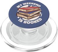 IL MIO WEEKEND È PRENOTATO Lettura Libri Lettore Meme divertente PopSockets PopGrip per MagSafe