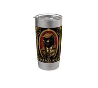 Il mistero dell'omicidio del gatto nero detective Art Deco Bicchiere termico in acciaio inox doppia parete