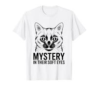 Il mistero nei loro occhi morbidi, amante dei gatti, Feline Pet Meow Maglietta