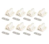 Il mobile singolo in ferro e plastica cattura la spinta a pressione | Color Crema E Nero for Gli Armadi: 8 Pezzi Di Hardware A Pressione(Cream-colored)
