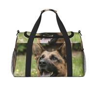 Il modello animale ha stampato la borsa di borsone di viaggio, borsa pieghevole del bagaglio a mano di grande capacità per gli sport di viaggio di volo, Pastore tedesco animale, One Size, Borsone da