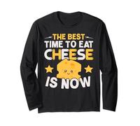 Il Momento Migliore per Mangiare Formaggio è Ora Cheesy Lover Foodie Maglia a Manica