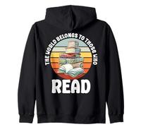 Il Mondo appartiene a Coloro Che leggono Libri retrò Bookworm Felpa con Cappuccio