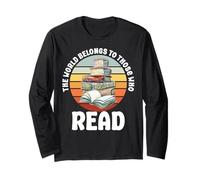 Il Mondo appartiene a Coloro Che leggono Libri retrò Bookworm Maglia a Manica