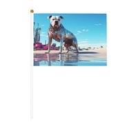 Il mondo colorato dei cani piccole bandiere su bastoncini, resistenti 14 x 20 cm, mini bandiere per cortile, giardino e decorazione esterna, confezione da 6 e 12 pezzi