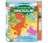 Il mondo dei dinosauri. Supermagicolor. Ediz. a colori. Ediz. a spirale. Con pennello magico ad acqua