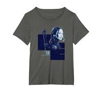 Il Mondo di Hunger Games Katniss Everdeen Maglietta, Donna Plus-Size, Asfalto, 2X
