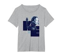 Il Mondo di Hunger Games Katniss Everdeen Maglietta, Donna Plus-Size, Grigio Melange, 2X