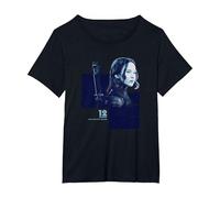 Il Mondo di Hunger Games Katniss Everdeen Maglietta, Donna Plus-Size, Nero, 2X