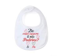 il mondo di Noah Bavaglino Neonato Personalizzato, Bavette Neonato, in Cotone, con Stampa, da 0-3 mesi (Padrino)