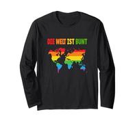 Il Mondo è Colorato! Amore Gay Bisessuale Gay LGBT Maglia a Manica