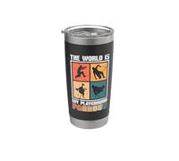 Il mondo è il mio parco giochi Retro Parkour Freerunning Parkour Bicchiere termico in acciaio inox doppia parete