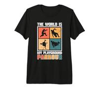 Il Mondo è Il Mio Parco Giochi Retro Parkour Freerunning Parkour Maglietta Premium