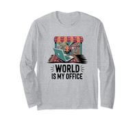 Il Mondo è Il Mio Ufficio Nomade Digitale Tema libertà Maglia a Manica