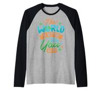 Il Mondo è Migliore con Te Dentro Maglia con Maniche Raglan