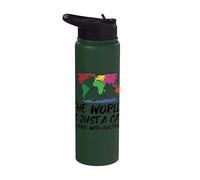 Il mondo è solo un gatto che gioca con l'Australia Stainless Steel Insulated Water Bottle