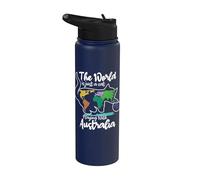 Il mondo è solo un gatto che gioca con l'Australia Straya Stainless Steel Insulated Water Bottle