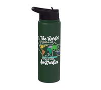 Il mondo è solo un gatto che gioca con l'Australia Straya Stainless Steel Insulated Water Bottle