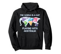 Il Mondo è Un Gatto Che Gioca con l'Australia Felpa con Cappuccio