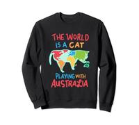 Il mondo è un gatto che gioca con l'Australia regalo di viaggio Felpa