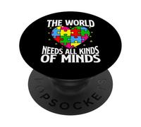 Il mondo ha bisogno di tutti i tipi di menti autismo PopSockets PopGrip Adesivo
