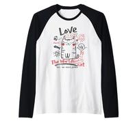 Il Mondo ha Bisogno di Un Gatto Amore e Pace Cool Cat Lovers Maglia con Maniche Raglan