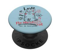 Il mondo ha bisogno di un gatto Amore e pace Cool Cat Lovers PopSockets PopGrip Adesivo