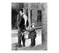 Il monello, Charles Chaplin e Jackie Coogan, 1921 Poster 100 x 130 cm Nero e Bianco Quadri Decorazione per pareti