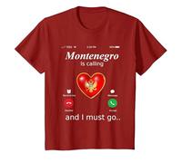 Il Montenegro Sta chiamando e io Devo Andare Tshirt Monteneg Maglietta, Bambini, Mirtillo Rosso, 3 Anni